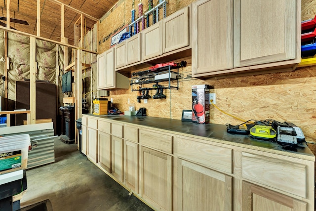 kitchen with concrete floors