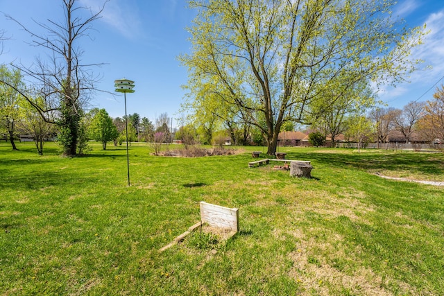view of yard with fence