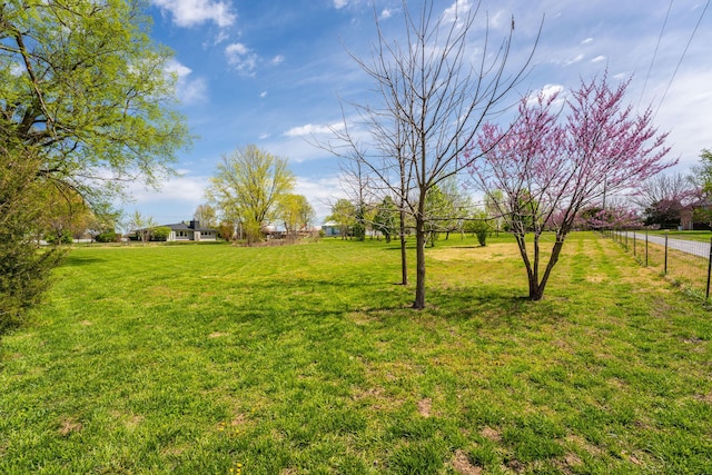 view of yard with fence