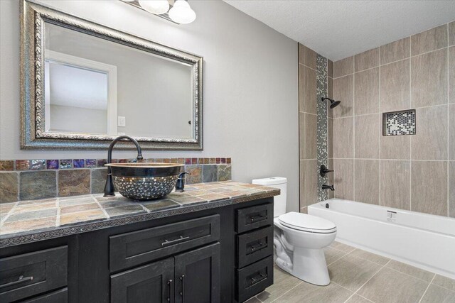 101 Poindexter Dr, Pineville, MO 64856 - bathroom with tile patterned flooring, shower / bath combination, vanity, and toilet