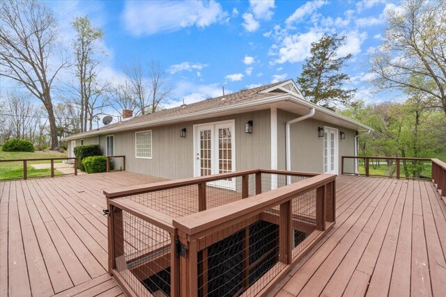 101 Poindexter Dr, Pineville, MO 64856 - wooden deck with french doors