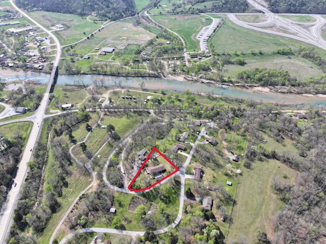 101 Poindexter Dr, Pineville, MO 64856 - drone / aerial view featuring a water view and a rural view