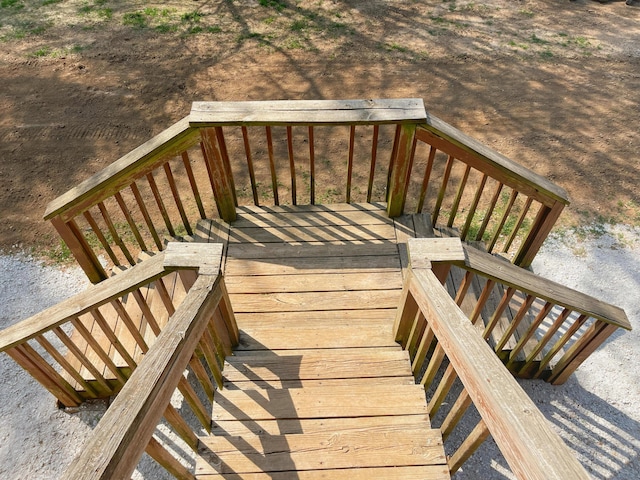 deck featuring stairway