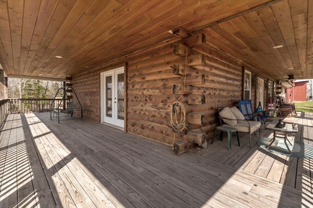 7745 Murr Rd, Graff, MO 65660 - deck with french doors
