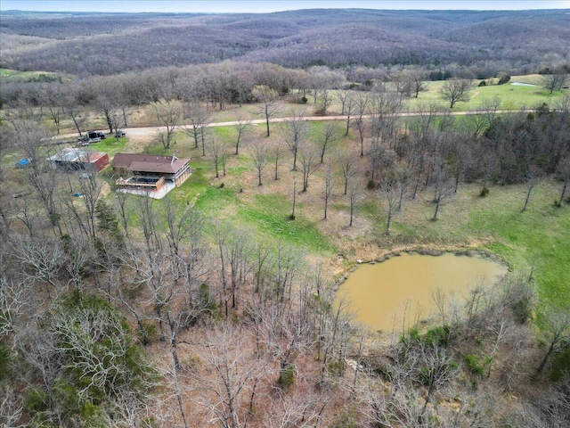 7745 Murr Rd, Graff, MO 65660 - aerial view featuring a rural view, a forest view, and a water view