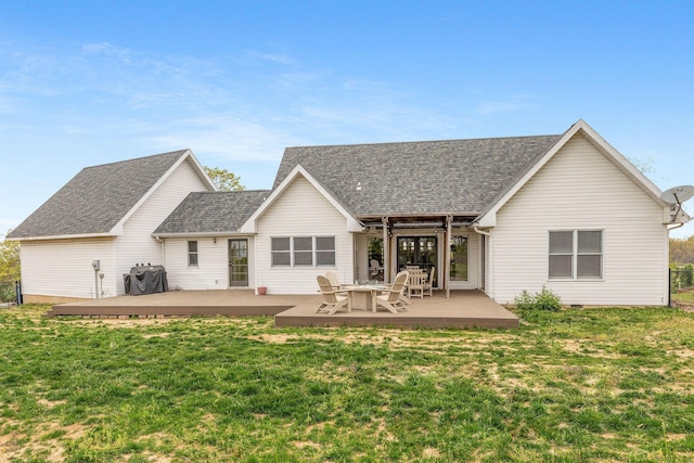 344 Zinnia Ln, Kirbyville, MO 65679 - rear view of house with a deck and roof with shingles