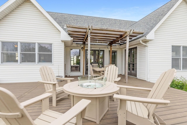 344 Zinnia Ln, Kirbyville, MO 65679 - wooden terrace featuring outdoor dining area