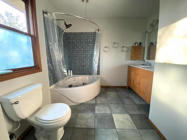 6475 S Farm Rd Unit 193, Rogersville, MO 65742 - full bath featuring toilet, shower / bath combination with curtain, vanity, and baseboards