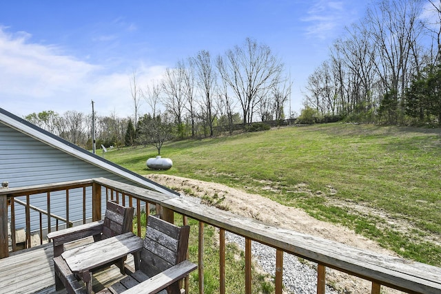 deck with a lawn