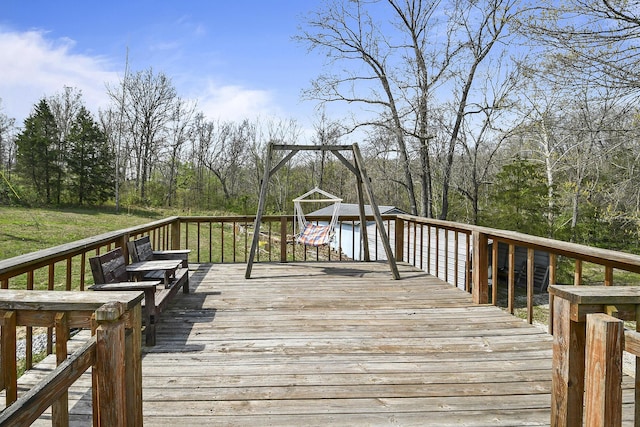 view of wooden deck