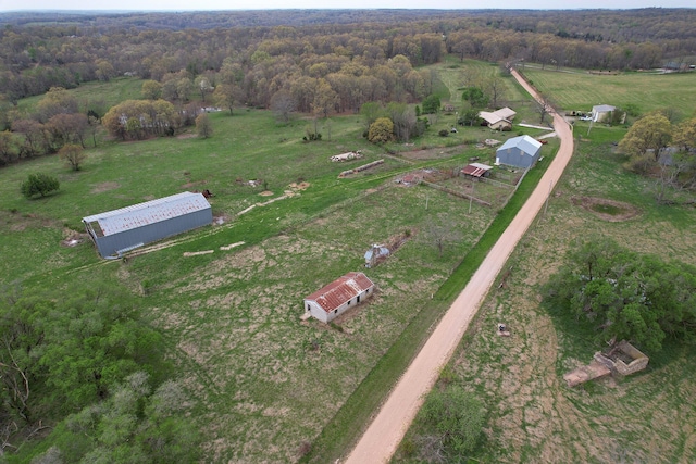 8100 Creek Rd, Hartville, MO 65667 - birds eye view of property featuring a rural view and a view of trees