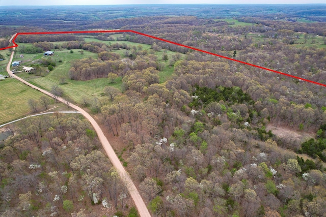 8100 Creek Rd, Hartville, MO 65667 - drone / aerial view with a rural view and a wooded view