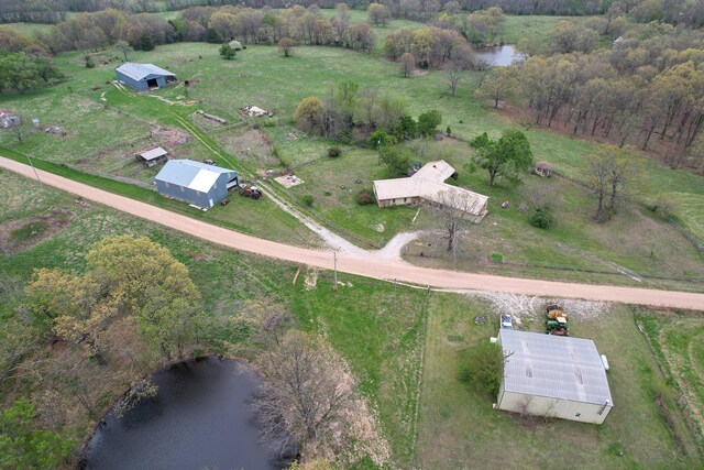 8100 Creek Rd, Hartville, MO 65667 - drone / aerial view featuring a rural view and a water view