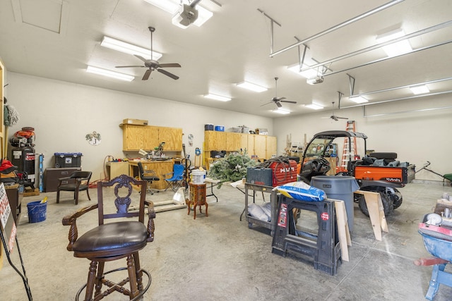 845 W Farm Road 96, Springfield, MO 65803 - garage featuring a garage door opener and ceiling fan