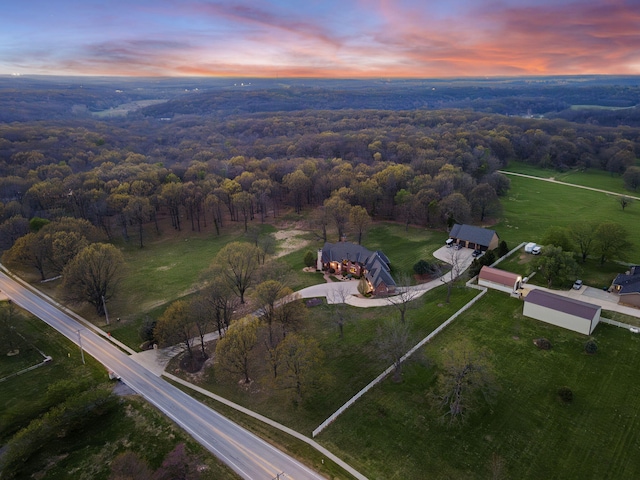 845 W Farm Road 96, Springfield, MO 65803 - aerial view at dusk with a view of trees