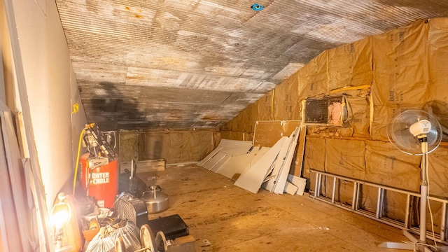 view of unfinished attic