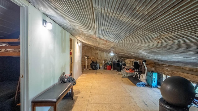 view of unfinished attic