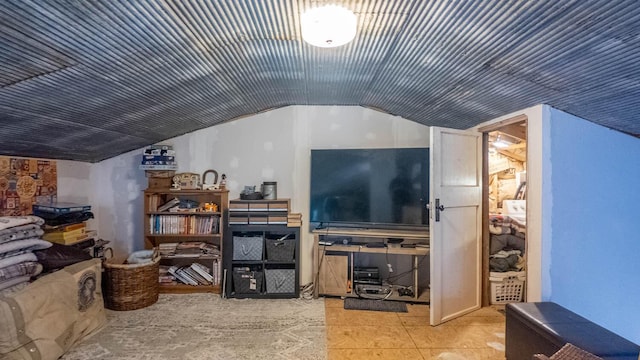 interior space featuring lofted ceiling