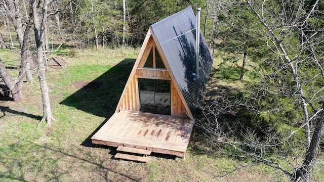 118 Bethel Rd, Long Lane, MO 65590 - exterior space featuring an outdoor structure and a wooded view