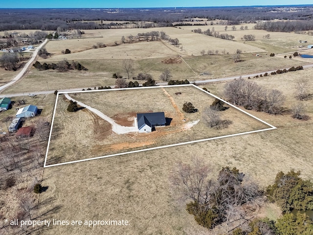 10560 State Highway U, Rogersville, MO 65742 - overview of rural landscape with property parcel outlined