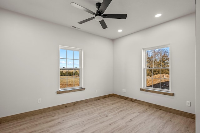 10560 State Highway U, Rogersville, MO 65742 - empty room with wood finished floors, plenty of natural light, baseboards, recessed lighting, and a ceiling fan