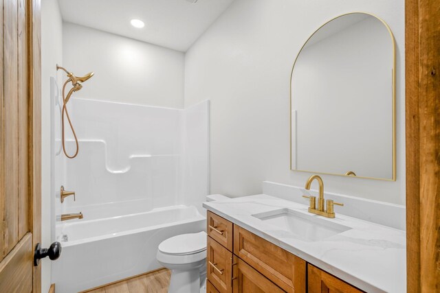 10560 State Highway U, Rogersville, MO 65742 - full bathroom featuring vanity, toilet, shower / bath combination, and wood finished floors
