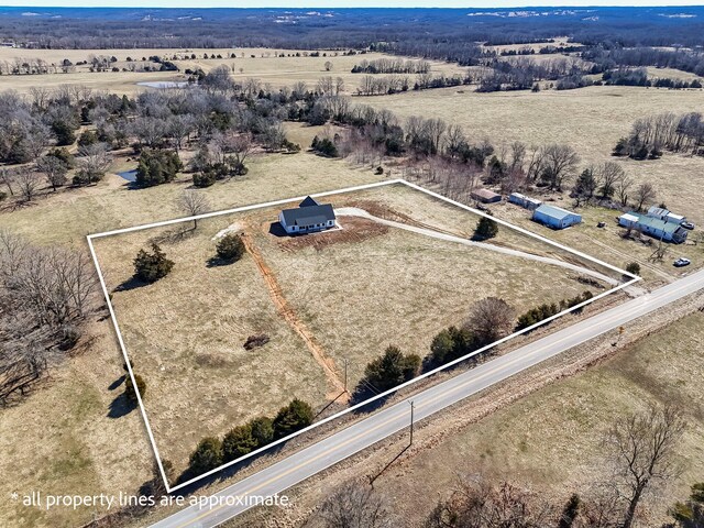 10560 State Highway U, Rogersville, MO 65742 - overview of rural landscape featuring property boundaries highlighted