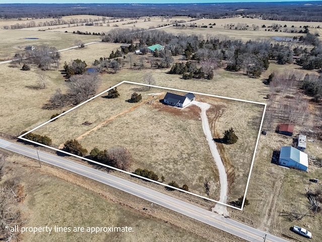 10560 State Highway U, Rogersville, MO 65742 - aerial view of sparsely populated area with property boundaries highlighted