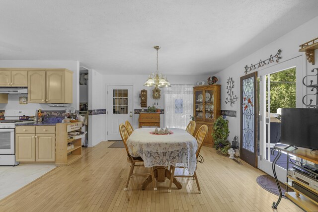 335 State Highway 265, Hollister, MO 65672 - dining room featuring light wood-style flooring and a chandelier
