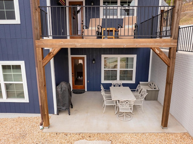 view of patio / terrace with visible vents and a balcony