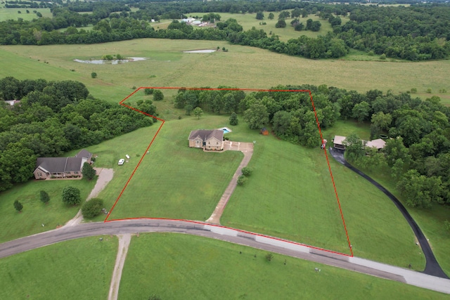 19529 Lawrence Unit 2152, Aurora, MO 65605 - aerial view of sparsely populated area featuring property parcel outlined