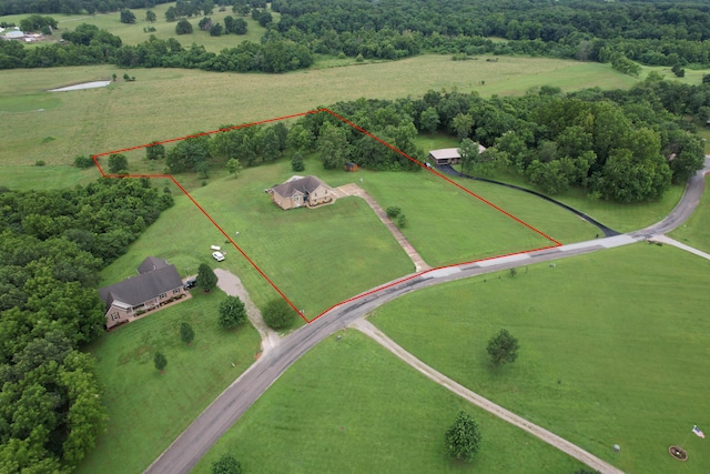 19529 Lawrence Unit 2152, Aurora, MO 65605 - overview of rural landscape featuring property boundaries highlighted
