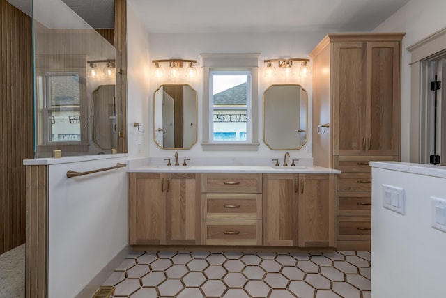 3800 W Broadmoor St, Springfield, MO 65807 - bathroom with double vanity and a walk in shower