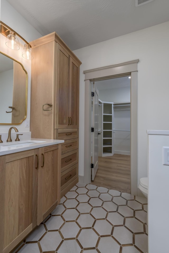 3800 W Broadmoor St, Springfield, MO 65807 - bathroom with vanity, tile patterned floors, and a spacious closet