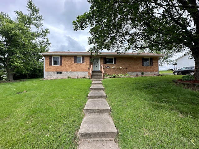 203 Roberts Dr, Mount Vernon, MO 65712 - ranch-style house featuring brick siding, a front lawn, and crawl space