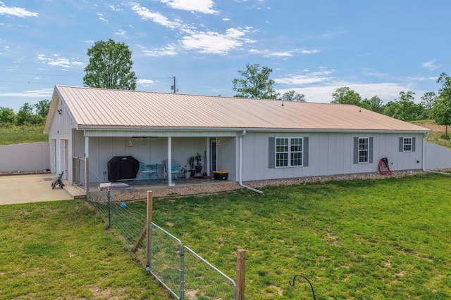 3600 Steven Dr, Cabool, MO 65689 - back of property featuring a patio area, metal roof, and board and batten siding