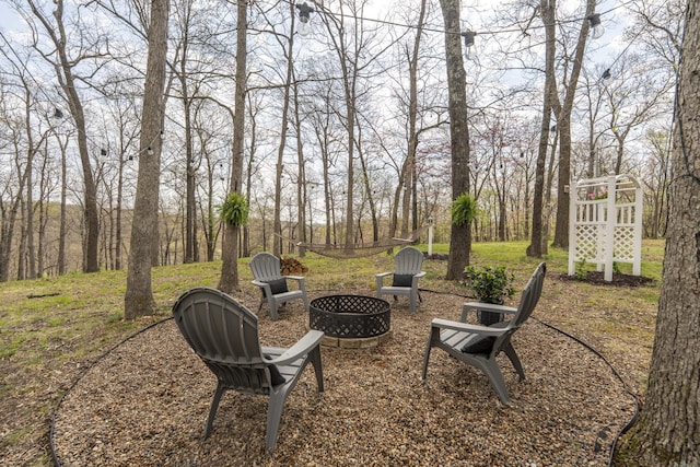 50 Tall Tree Dr, Strafford, MO 65757 - view of yard featuring a fire pit