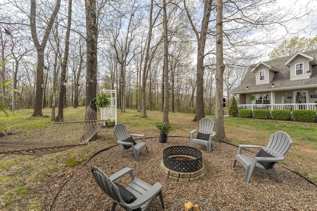 50 Tall Tree Dr, Strafford, MO 65757 - view of yard with a fire pit
