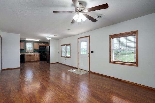 231 Cedar Stone, Ozark, MO 65721 - unfurnished living room with baseboards, a wealth of natural light, and dark wood-type flooring
