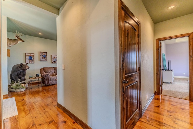 19800 Providence Dr, Lebanon, MO 65536 - hallway featuring light wood-type flooring, baseboards, and recessed lighting