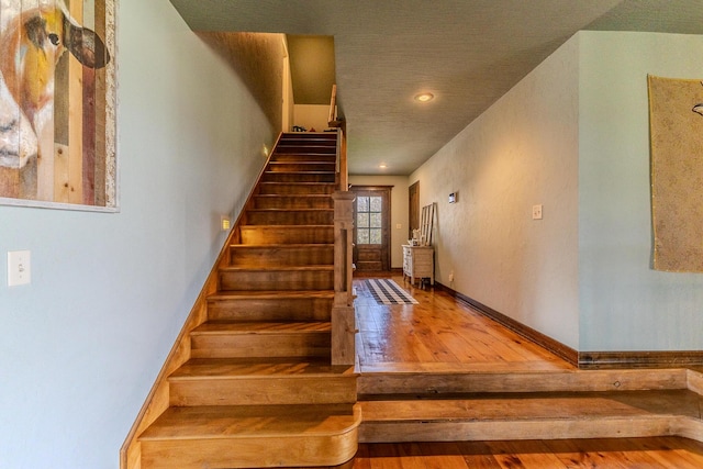 19800 Providence Dr, Lebanon, MO 65536 - staircase with recessed lighting and wood finished floors