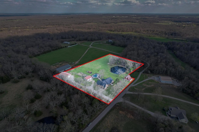 19800 Providence Dr, Lebanon, MO 65536 - drone / aerial view featuring a rural view and a view of trees