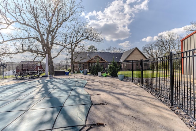 19800 Providence Dr, Lebanon, MO 65536 - exterior space with a community pool, a patio area, and fence