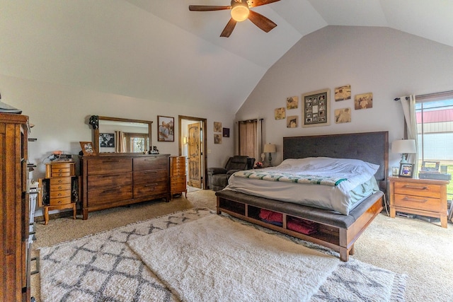 19800 Providence Dr, Lebanon, MO 65536 - carpeted bedroom with lofted ceiling and ceiling fan