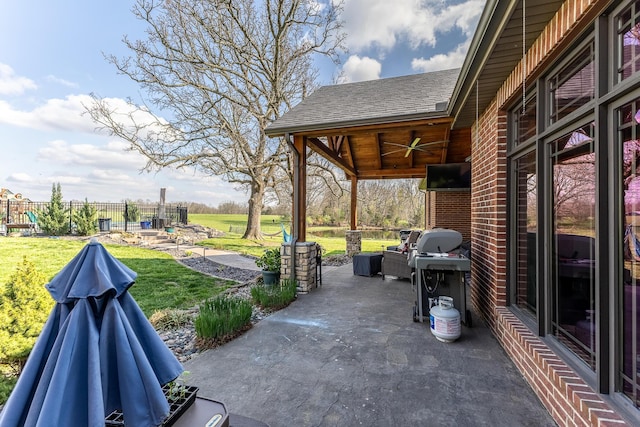 19800 Providence Dr, Lebanon, MO 65536 - view of patio / terrace featuring ceiling fan