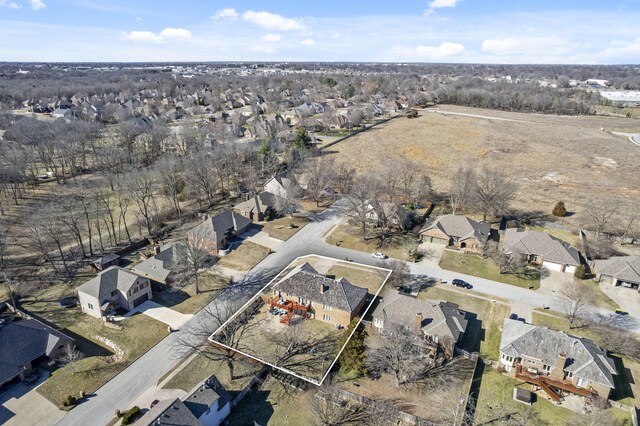 aerial view with a residential view