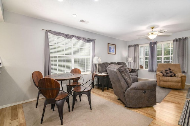 720 Fall Creek Dr Unit 3, Branson, MO 65616 - living area with light wood-style floors, baseboards, ceiling fan, and recessed lighting