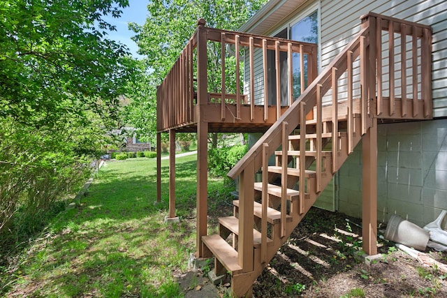 295 Glendale St, Rockaway Beach, MO 65740 - view of jungle gym with a lawn, a deck, and stairs