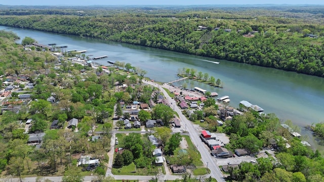 295 Glendale St, Rockaway Beach, MO 65740 - birds eye view of property featuring a water view and a forest view