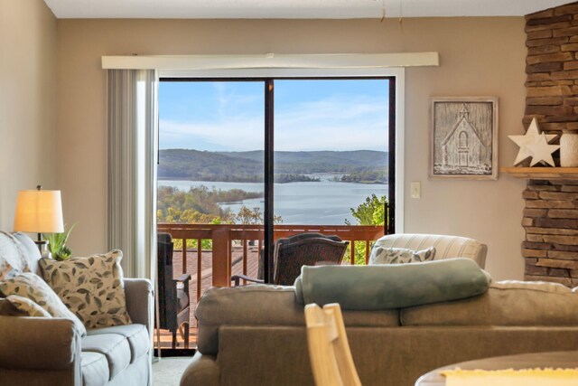 67 Port Dr Unit 7, Kimberling City, MO 65686 - living area with a water view